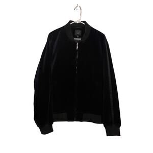 J.Crew Mens Ludlow Velvet Bomber Jacket Navy Blue with Tuxedo Stripe Size XL